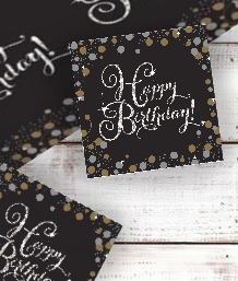 Gold Sparkle Happy Birthday Party Supplies | Balloon | Decoration | Pack